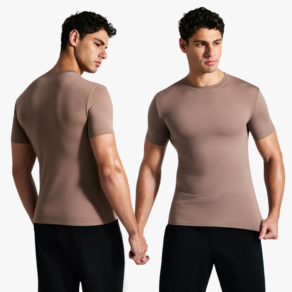 Nebility Men’s Breathable Workout T-Shirt, Quick Dry Stretch Odor-Resistant Muscle Fit Training Tee for Gym & Daily Wear