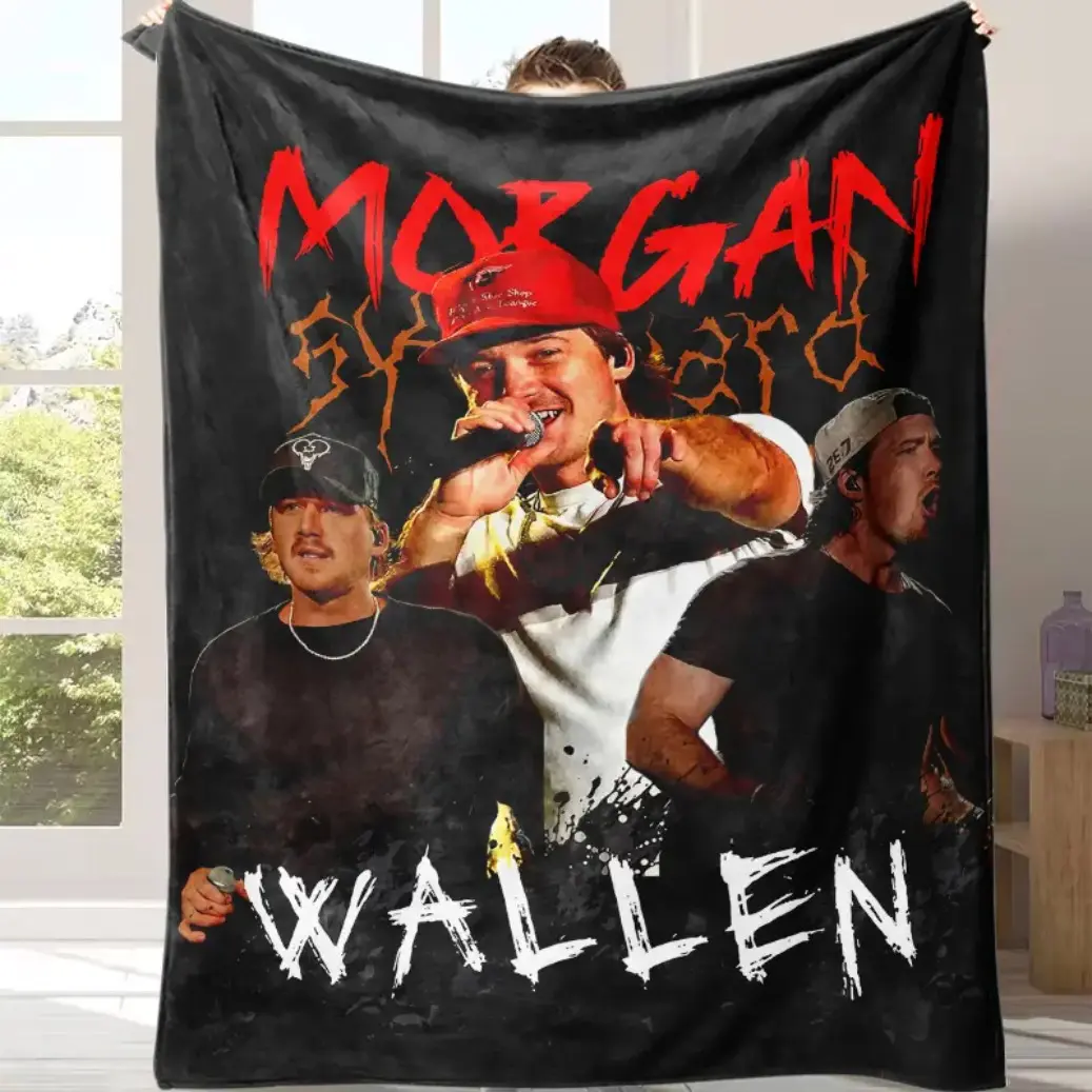 Countdown Sale! wallen singer printed flannel blanket,weighted blanket,soft and suitable for bedroom, A warm nap blanket,living room or office, ideal gift for fans or young people  Warm Haven Textiles
