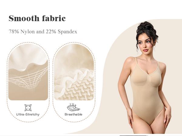 Mobeso Women's Seamless Thong Tummy Control Shapewear Slimming Bodysuit with V-Neck Breathable Sculpting Design Waist Butt Lifter Compression SpringStatements fajas woman style innerwear Womenswear Activewear perfect body suit