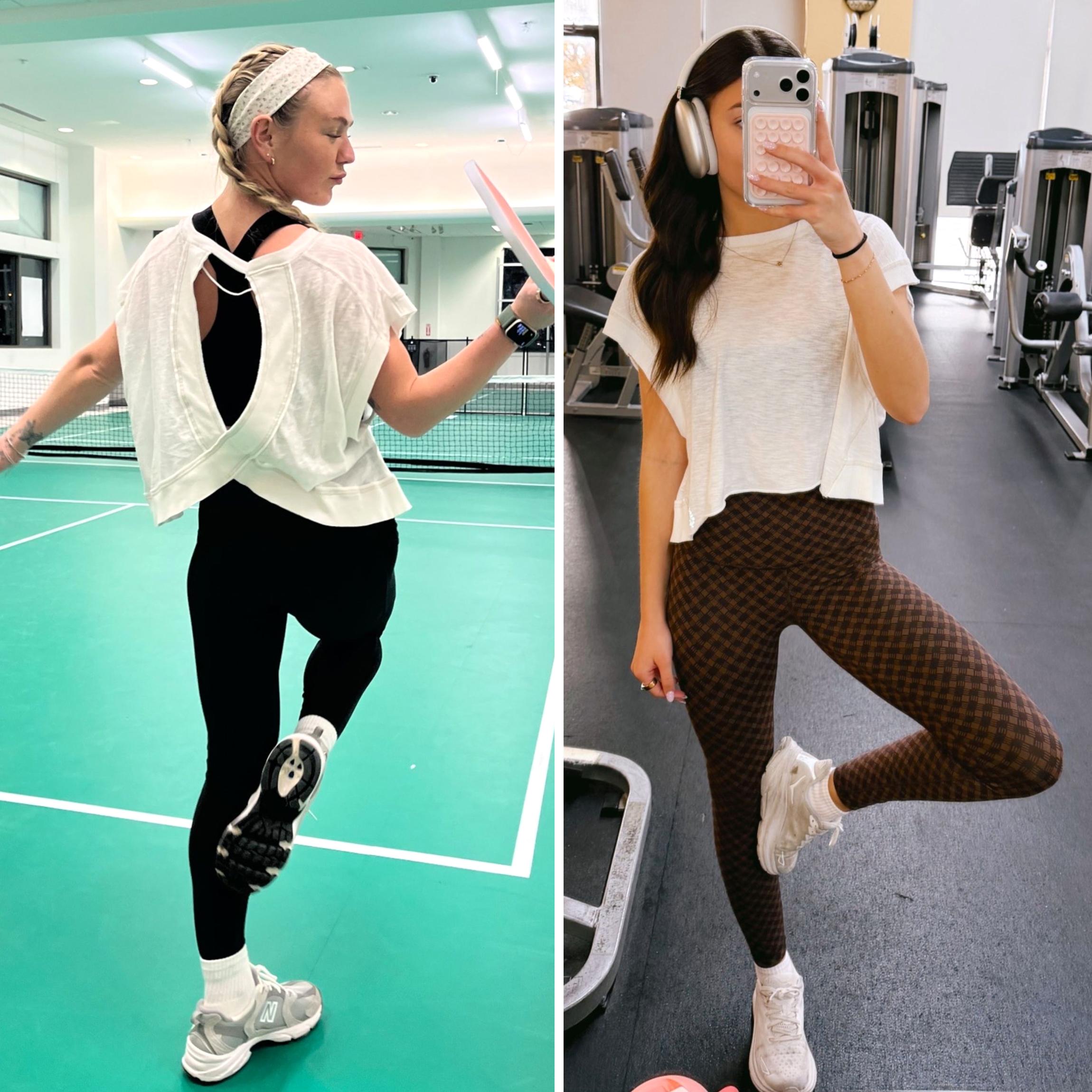 Buenoble Women’s Open Back Workout Tops Y2K Athletic Gym Slouchy Crop Running Tees SpringStatements