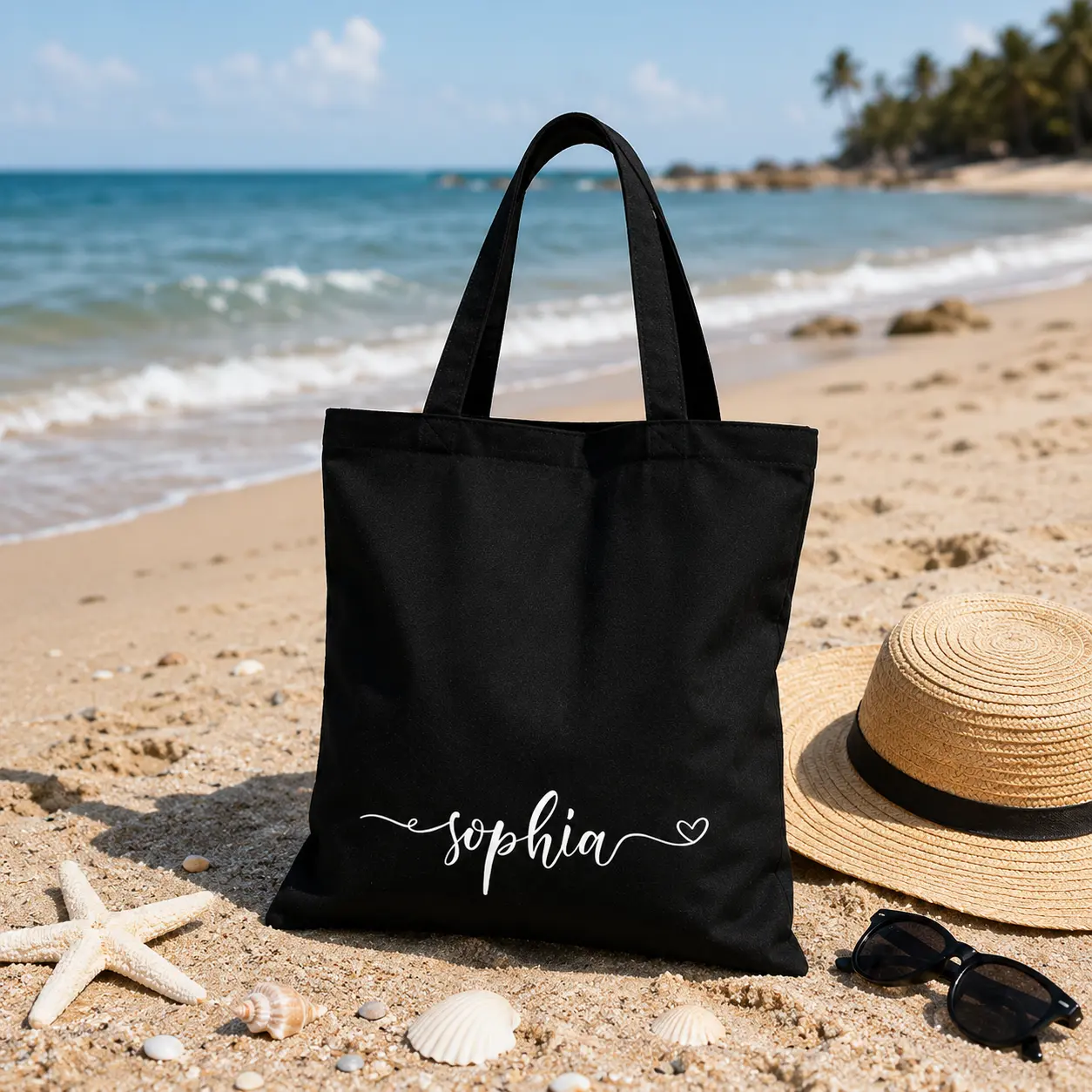 Personalized Name Tote Bag, Custom Canvas Tote, Bridesmaid Gift, Bridal Party Favor