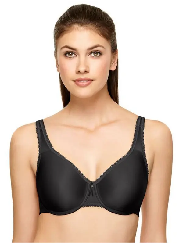 Women's Seamless Wired Underwire Bra for Full Figures - Supportive Molded Sleek Nylon-Spandex Cups, Adjustable Straps, Matching Sets Compatibility, Hook and Eye Closure, Hand Wash Friendly, Basic Style (38Dd)