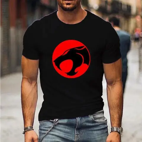 New Cartoon Anime Thundercats Crew Neck Soft T-Shirt - Breathable Oversized Men's Short-Sleeve Streetwear Top, Classic Sports & Outdoor Outfits Inspo Clothes for Women & Men's T-Shirts 24209