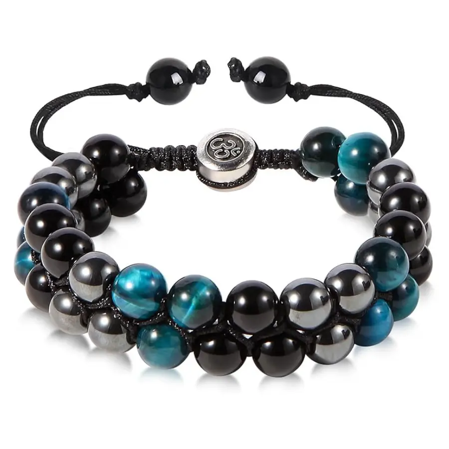 Triple Protection Bracelet - for Protect & Balance - Energy Crystal Handmade Bracelets for Men Women