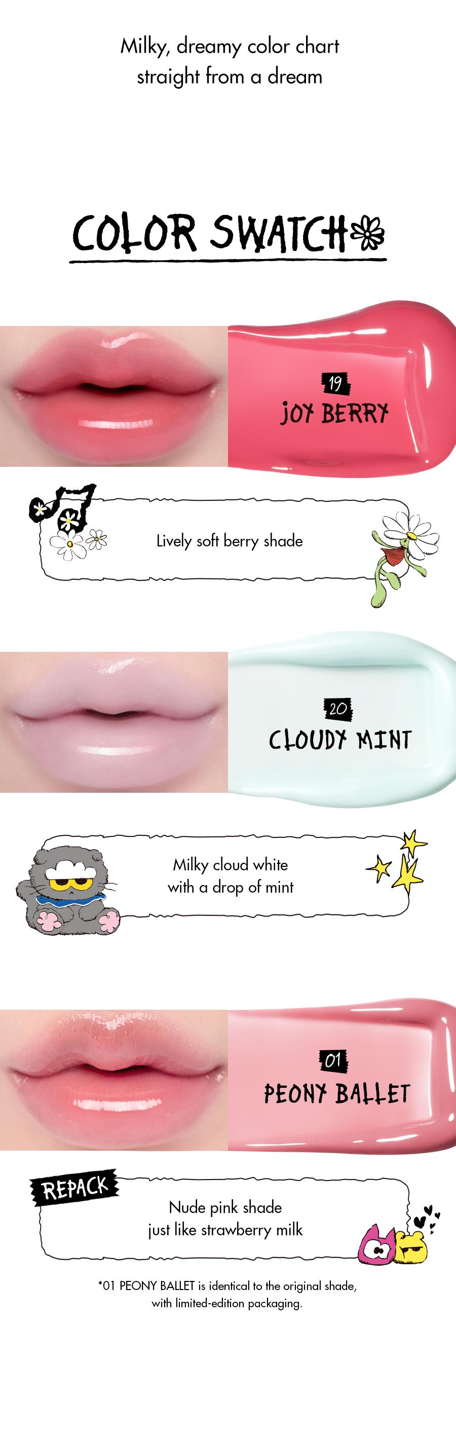 [rom&nd Official Shop] rom&nd X ZO&FRIENDS (ZOA TINT DIY SET, THE JUICY LASTING TINT, GLASTING MELTING BALM, GLASTING COLOR GLOSS, DUAL JELLY HIGHLIGHTER, JUICY ROLL CHEEK & MINI PUFF SET)