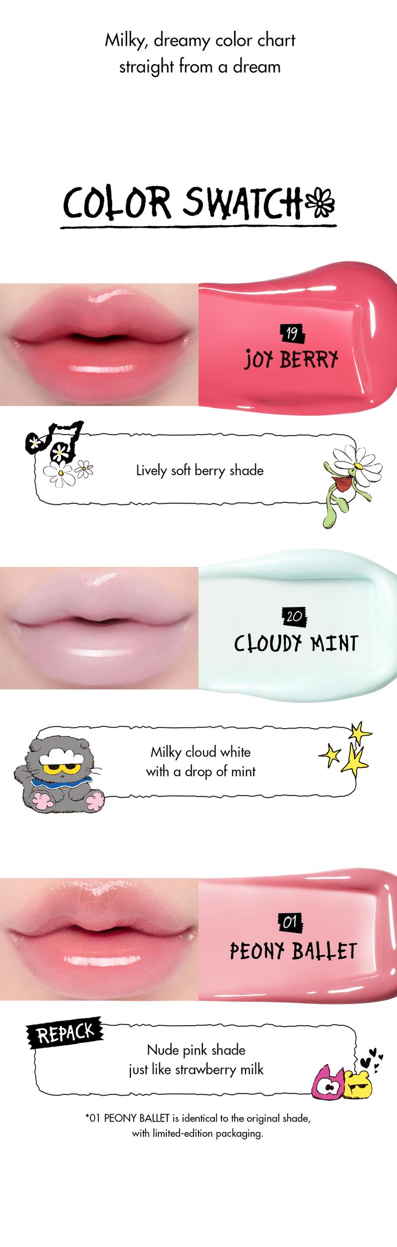 [rom&nd Official Shop] rom&nd X ZO&FRIENDS (ZOA TINT DIY SET, THE JUICY LASTING TINT, GLASTING MELTING BALM, GLASTING COLOR GLOSS, DUAL JELLY HIGHLIGHTER, JUICY ROLL CHEEK & MINI PUFF SET)