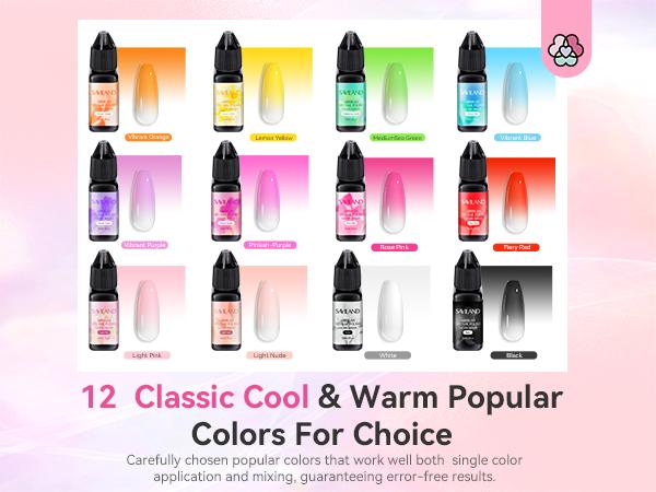 SAVILAND Airbrush Gel Nail Polish: Create Gradient Blush High Color Saturation Patterns Perfect Home Salon Cuticle Care Festival Gift
