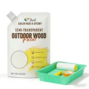 Water Based Wood Stain, Semi-Transparent Outdoor Wood Stain and Sealer in One, Fast Drying, Non-Toxic, Low Odor, Waterproof and Weather Resistant for All Wood Surfaces, 32Oz