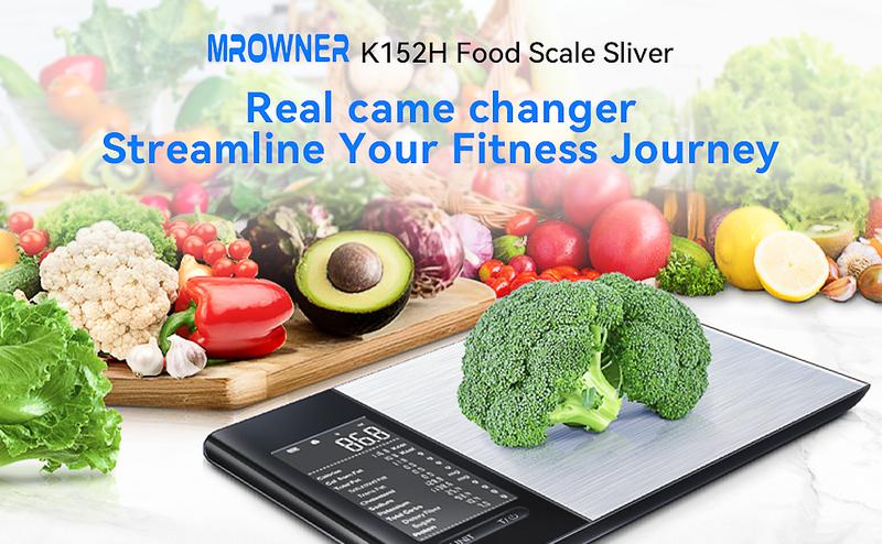 MrOwner Smart Food Kitchen Nutrition Scale with Nutritional Calculator, Free App with 19 Nutrients Tracking, Calorie, Marco, Digital Weight Grams and Ounces, Premium Stainless Steel, 22lb MrOwner Smart Food Kitchen Nutrition Scale with Nutritional Calculator, Free App with 19 Nutrients Tracking, Calorie, Marco, Digital Weight Grams and Ounces, Premium Stainless Steel, 22lb