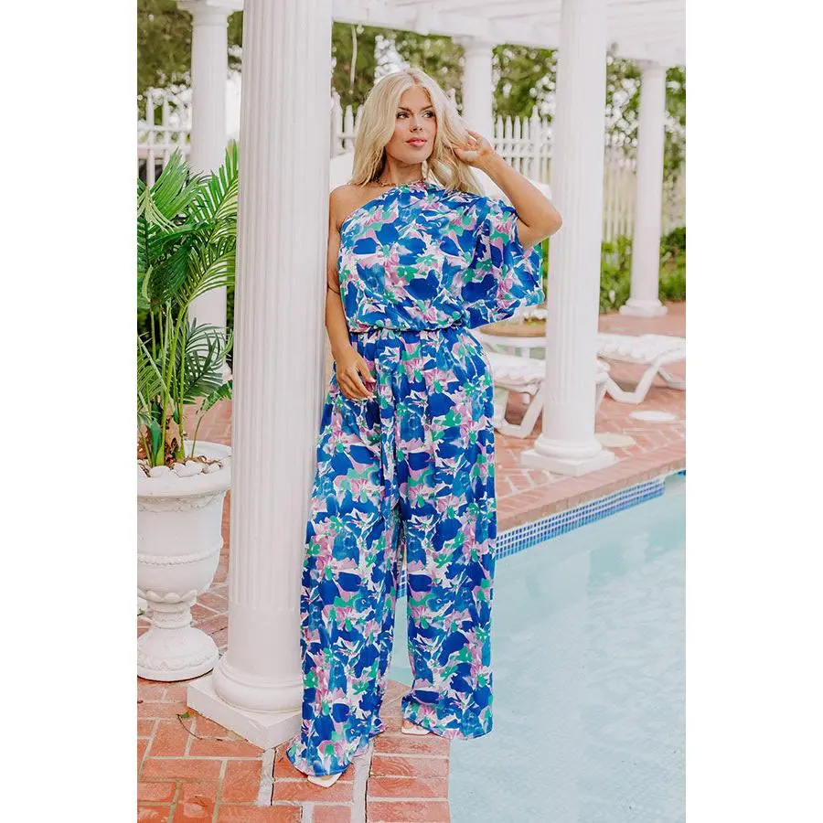 Oceanside Gala Satin Jumpsuit Curves