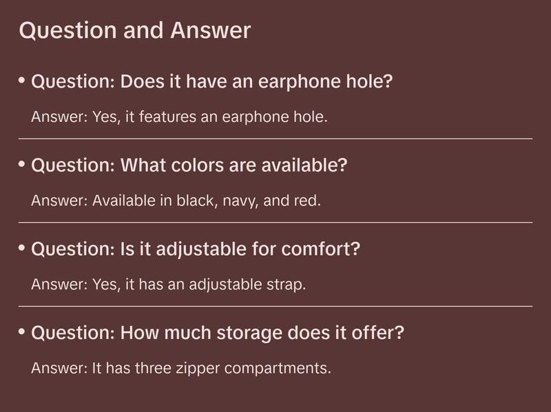 Versatile Vegan Leather Crossbody Sling Bag with Earphone Hole - Hands-Free Music