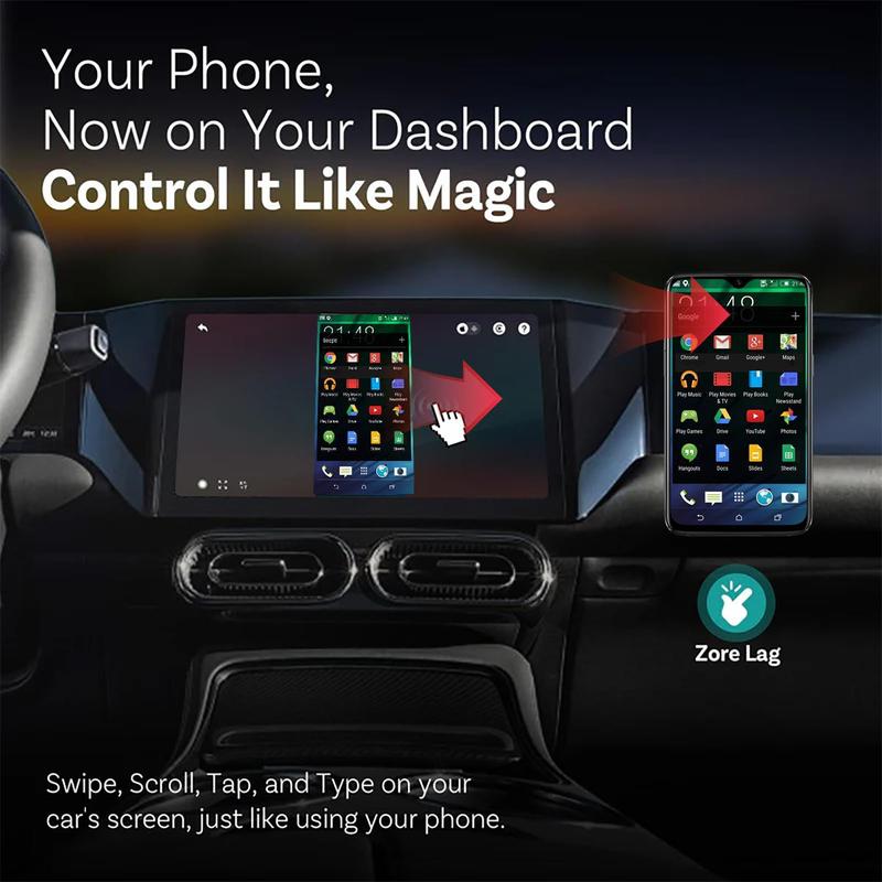 Yurnlv 2026 Wired to Wireless Android auto Adapter, Mirror link/Android auto 2-in-1, Only for Android, Mirror Touch Wireless Android Auto Adapter