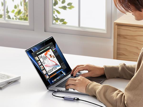 UGREEN USB C to Ethernet Adapter, Plug and Play 1Gbps Ethernet Adapter, Aluminum Case, (Thunderbolt 4/3 Compatible) to RJ45 Network Dongle, Compatible for MacBook Pro/Air, iPhone 16 Pro/Max, iPad, XPS