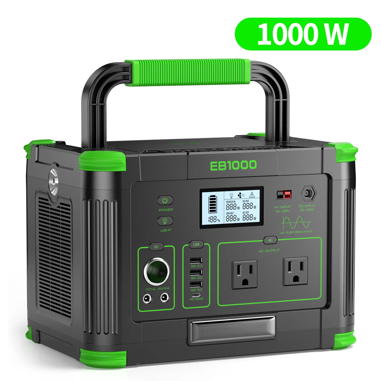 1000W Power Station（GREEN ）-For Emergency, Outdoor