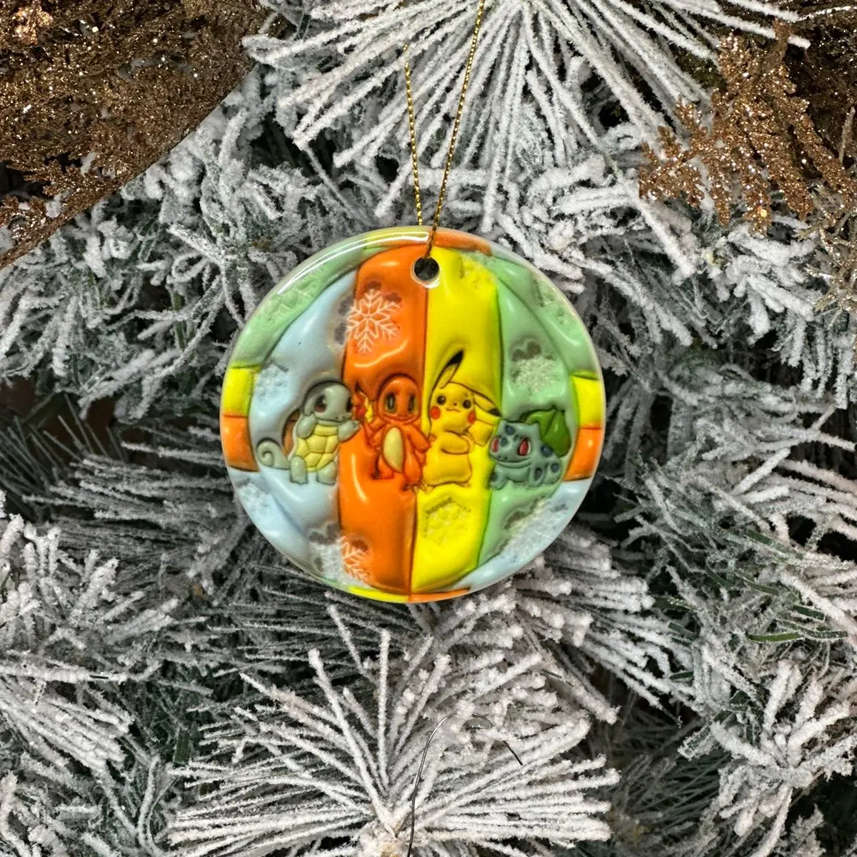 Pokémon Christmas double sided ornament