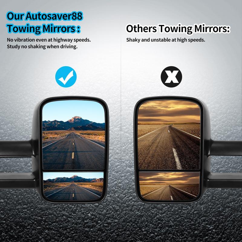 YITAMOTOR Pair Power Heated Tow Mirror for 2003-2006 GMC Sierra Silverado 1500 2500HD 3500 - Heated for Improved Visibility & Easy Installation - Car Accessories