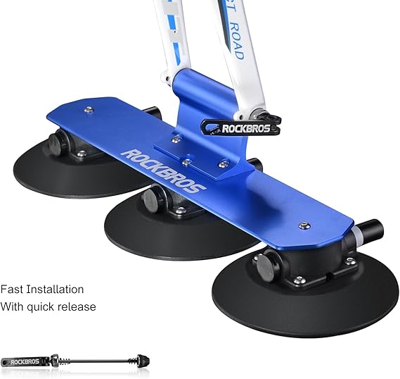 ROCKBROS Suction Cup Bike Rack for Car Roof Top Sucker Bike Rack Quick Release Aluminium Alloy Bike Carrier with Sucker for Bikes