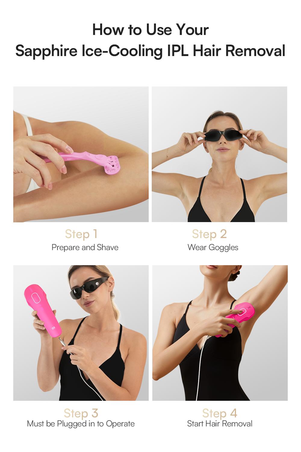 INIA HAUTE Pro Sapphire Ice-Cooling IPL Hair Removal Device – Painless, FDA Cleared, Full Body & Bikini Use, Long-Lasting Results for Women & Men, 2-Year Warranty – Stay Cool & Smooth, Best Valentine's Day Gift for Her