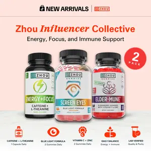 Zhou Influencer Collective - Screen Eyes Gummies, Elder-mune Gummies, Energy & Focus - Daily Supplement Support for Focus, Eye's, & Immune Health