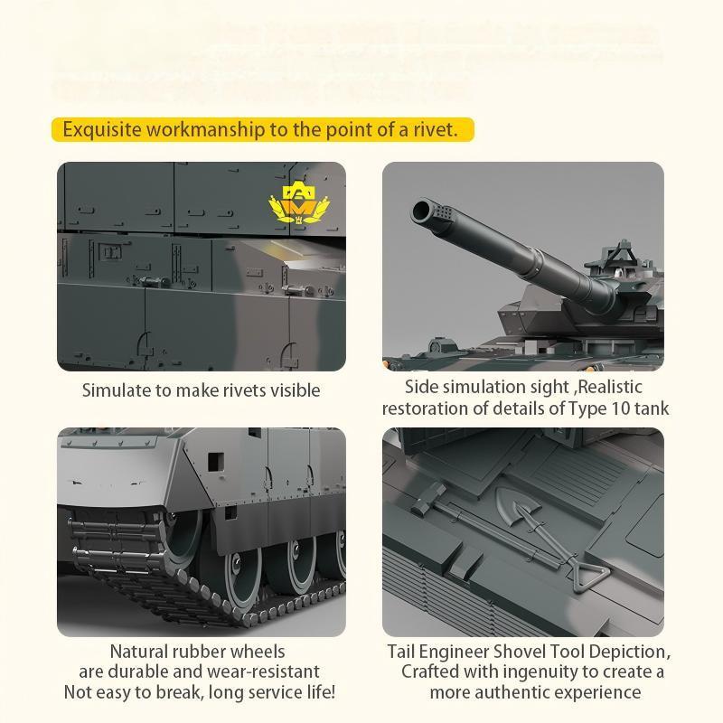 TongLi   1/24 Scale Remote Control Tank Remote Control Tank Toy Tank Realistic Sound and Light Effects Remote Control Toy Tank Rotatable Turret Japanese Tank Simulation Model Toy Comes with Rechargeable Battery Toy Gifts Christmasgift New Year gift
