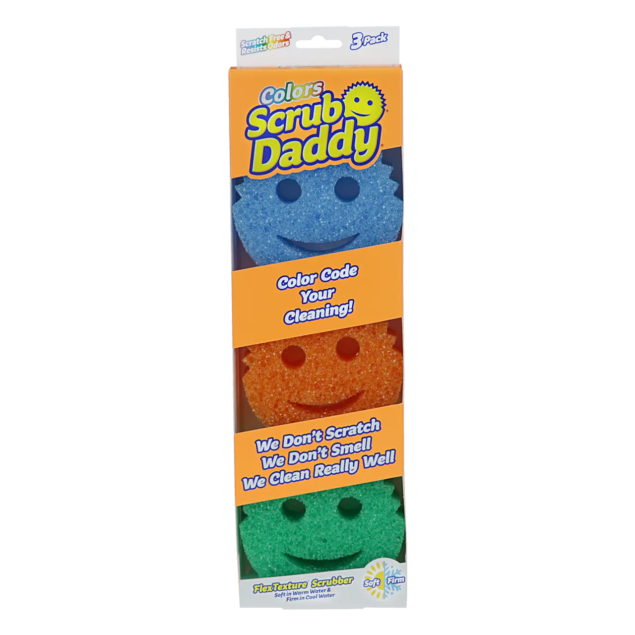 Scrub Daddy Color Scrubber Sponges  (3ct) Multicolor