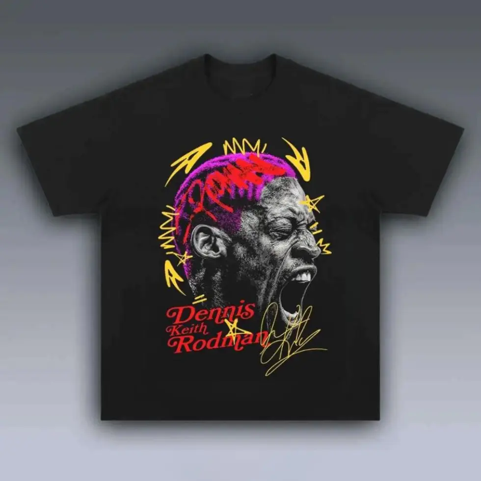 VINTAGE TEE DENNIS RODMAN Graphic T-Shirt Adult and Youth, Graphic tees, kids clothing Basketball Fan T-shirts, Sports Lover, streetwear, clothing merch, Fan Gift For Him & Her