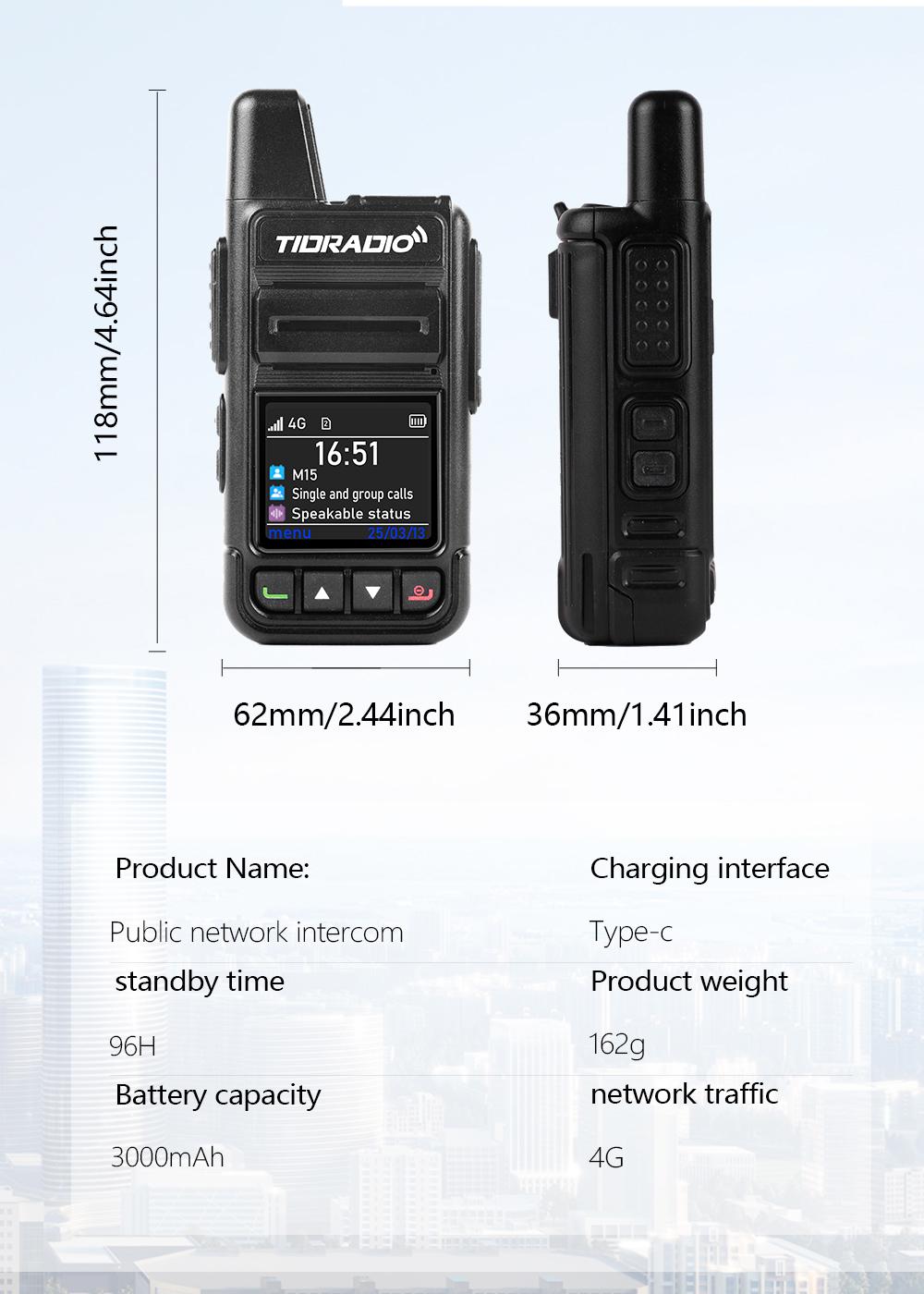 TIDRADIO TD-M15 Global POC Radio with 1 Year Sim Card Walkie Talkie Long Range 4G Network 5000 Miles for Hiking and Camping TIDRADIO TD-M15 Global POC Radio with 1 Year Sim Card Walkie Talkie Long Range 4G Network 5000 Miles for Hiking and Camping