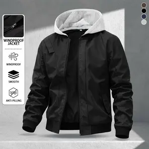 Men's stylish casual hooded jacket, featuring comfortable and smooth fabric that does not pill, windproof and durable design, suitable for daily commutes, outdoor activities, and sports wear, making it the perfect choice for spring, summer, and all-season