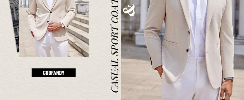 COOFANDY Men's Blazer Casual Knit Blazer Two Button Lightweight Sport Coats Suit Jacket