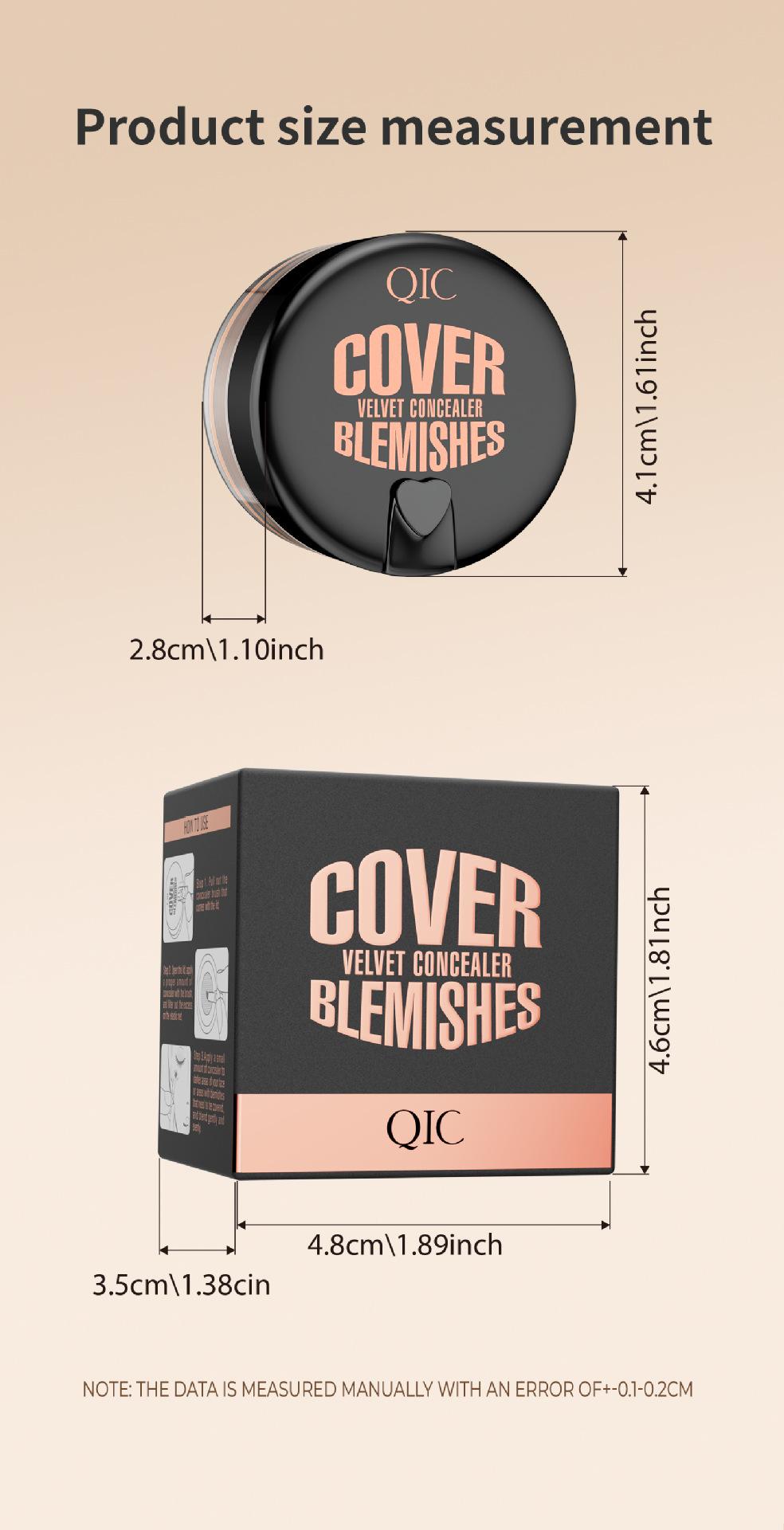 High Coverage Lightweight Concealer Cream, Long Wear Tattoo Cover Makeup for Redness, Blemishes, and Imperfections, Ideal for Weddings, Parties, and Holiday Christmas Gift