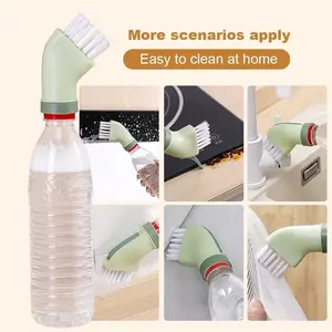 2 Pcs New Crevice Cleaning Brush Multi-Purpose Cleaning Brush, Gap Cleaning Brush Can Be Connected to Water Bottle, Wet and Dry Corner Cleaning Brushes for Bathroom Toilet and Kitchen