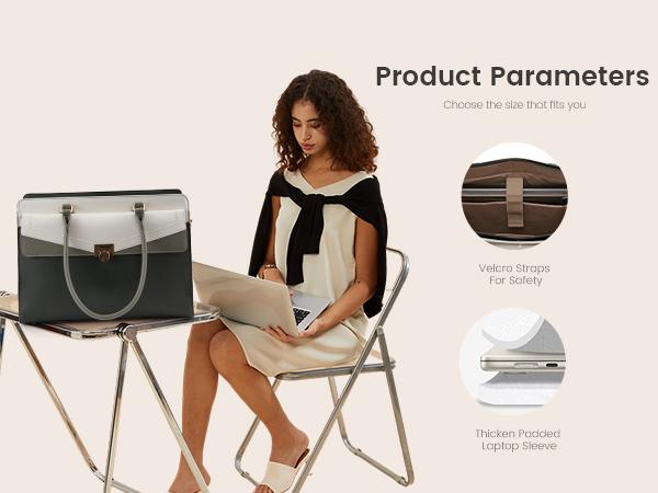 LOVEVOOK Laptop Tote Bag for Women - PU Leather Vintage Work Tote Bag,Waterproof Business Teacher Bag with Large Cup Holder,TikTokShopStockUp