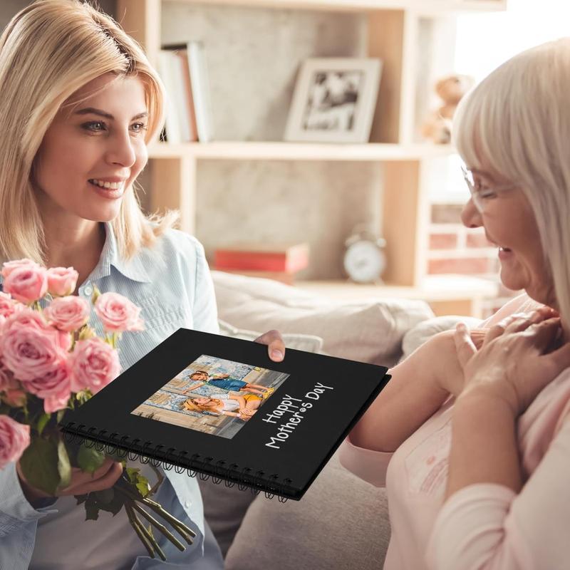 Scrapbook DIY Scrapbook Album Hardcover Kraft Paper Scrap Book Photo Albums 40 Pages Perfect for 4x6 / 5x7 Photos Memory Book for Family, Wedding  Valentine's Gift for bf