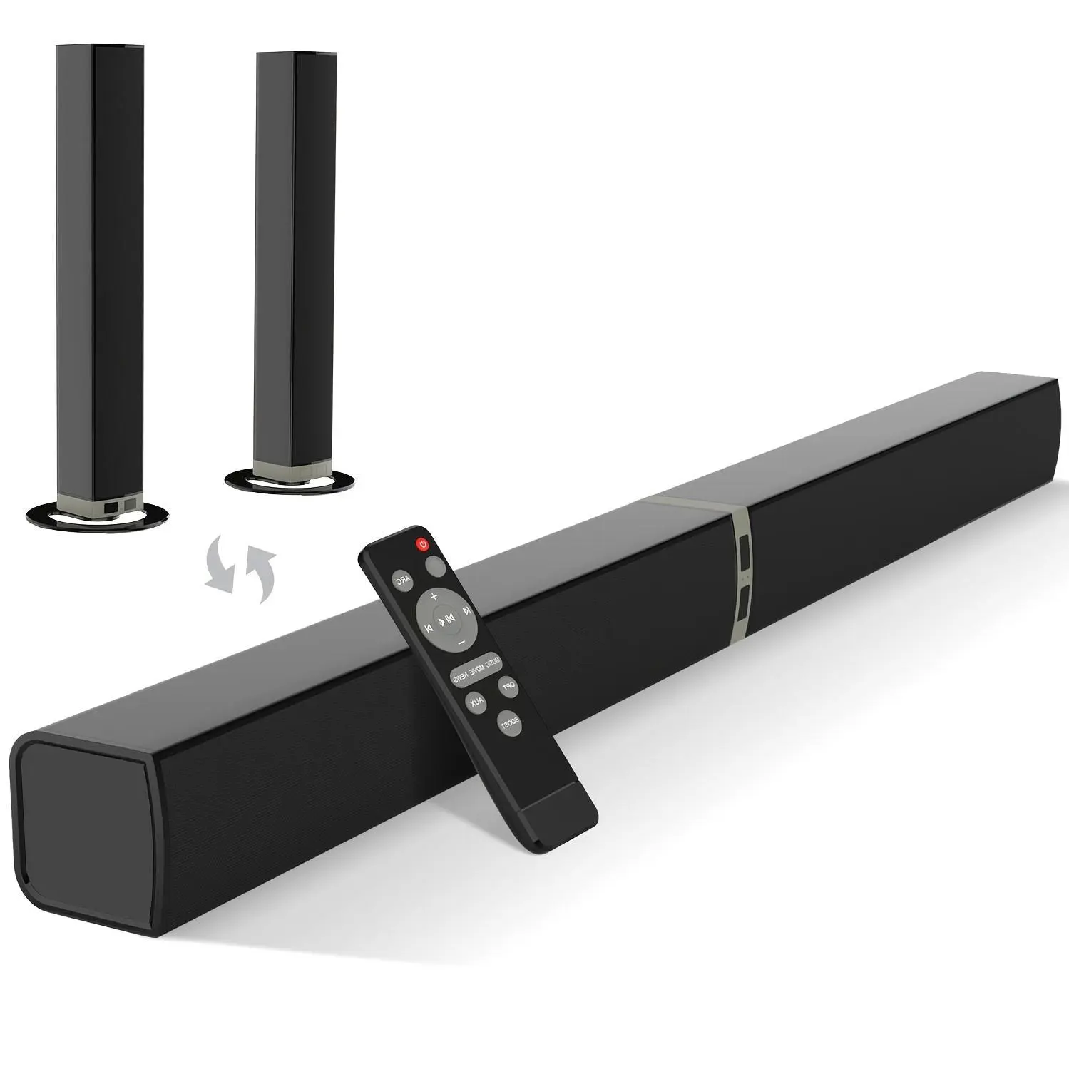 2 IN 1 TV Sound Bar, SoundBar For Smart TV, Wireless Speaker Surround Home Audio, Sound Bars With Subwoofer, ARC/Optical/AUX Connection, With Infrared Remote Control