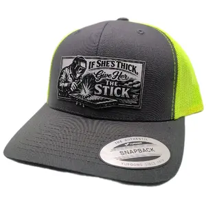 If She's Thick Give Her The Stick - Funny Welder Blue Collar Themed Trucker Patch Hat