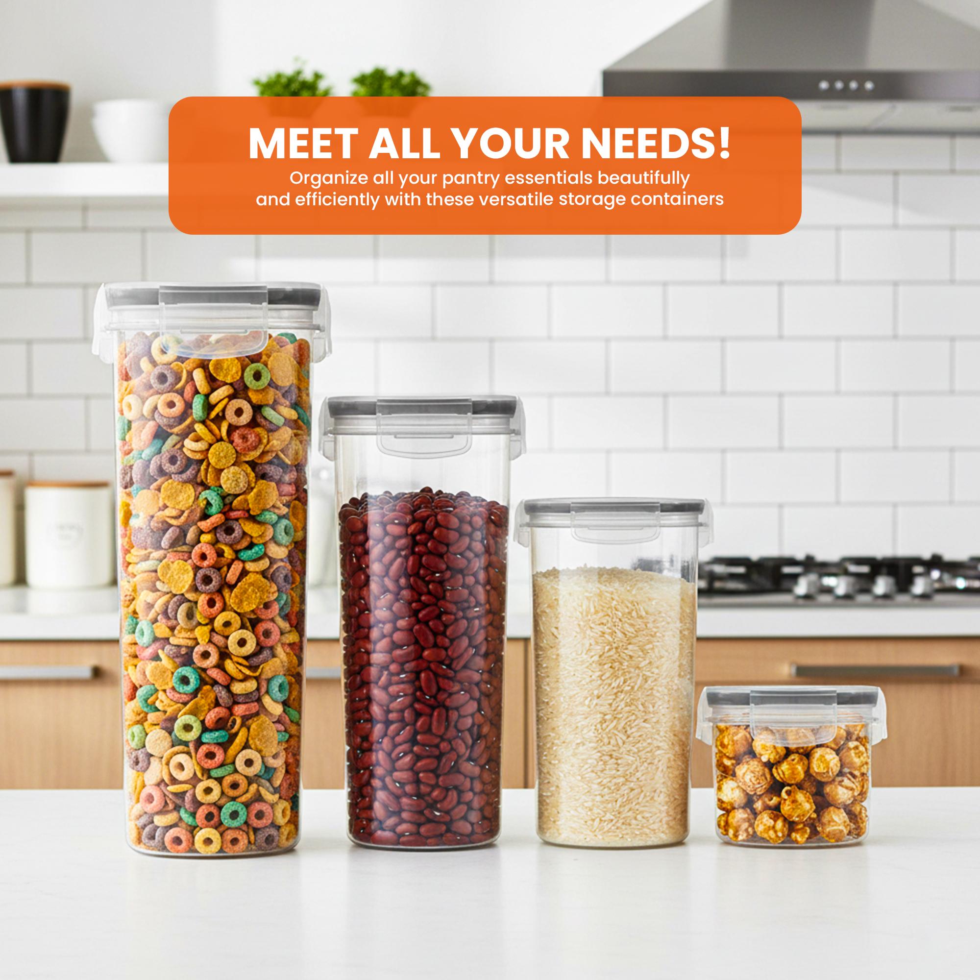 Kichly Airtight Food Storage Containers Set with Lids 24 Pack BPA-Free Plastic Pantry Organizers for Cereal Flour Sugar & Dry Food Clear Reusable