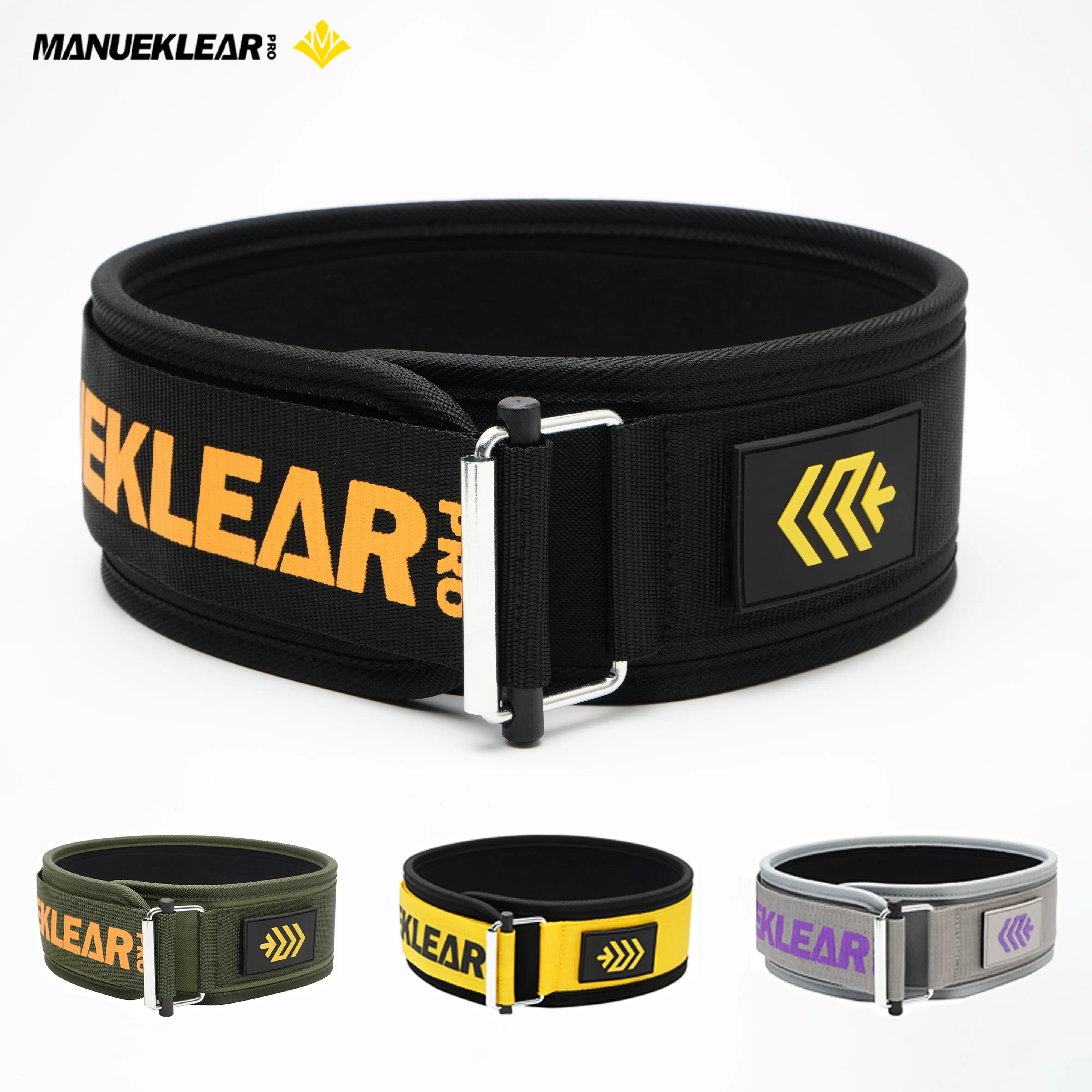 M MANUEKLEAR Adjustable Polyester Blend Weightlifting Belt with Lumbar Support for Men - Gym Gear for Powerlifting, Squats, Gym Workouts, Adjustable Buckle, Customizable Waist, Custom Fit, Multi-Size, Unisex, Deadlifts, Versatile Use, Snug Fit