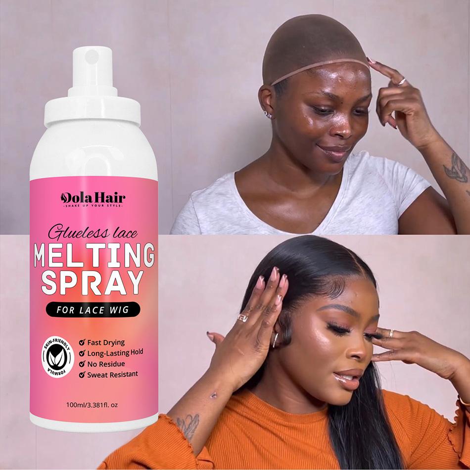 Dolahair Lace Melting & Holding Spray Glueless Hair Adhesive for Wigs Glueless Install Lace Front Wig Spray Wig Melting Bnad Haircare Gentle on Skin