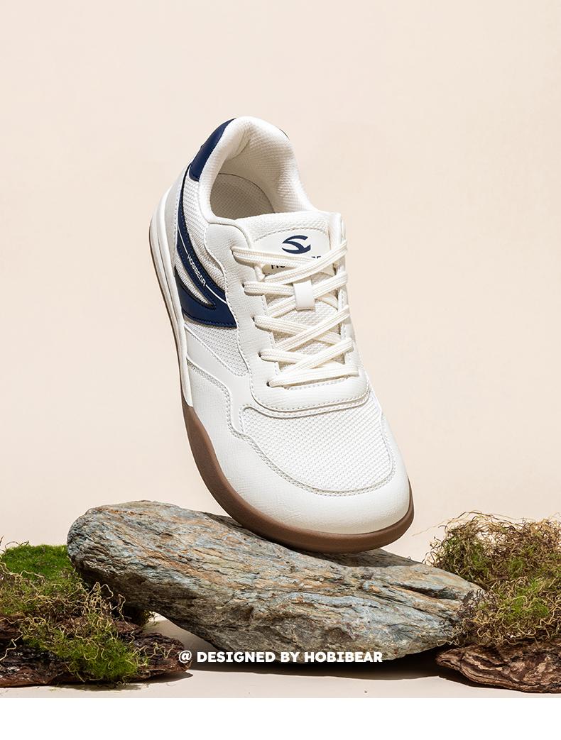 HOBIBEAR Wide-Toe Women's Plus-Size German Training Shoes for Spring/Autumn - Retro Color-Block Flat Sneakers