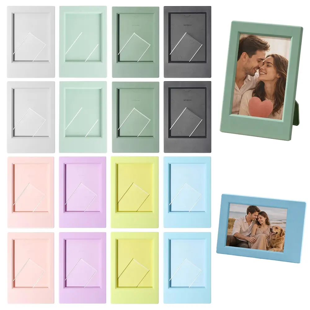 16 Pack Picture Frame for Fujifilm Instax Mini Polaroid Film, 8 Colors Mini Picture Frames with Stand, 3 Inch Polaroid Picture Frame for Home & Office Tabletop Display