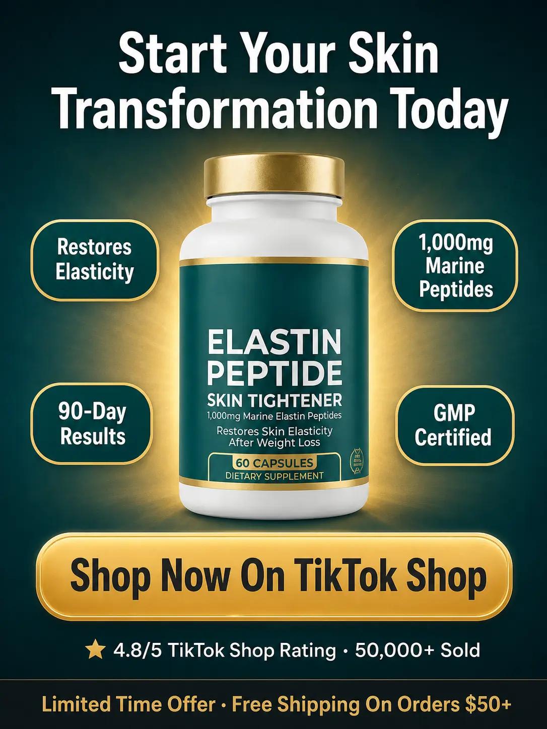 Protein peptides help alleviate skin sagging.