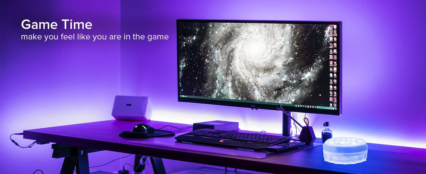 SANSI 8-Pack Submersible LED Pool Lights – RF Remote (200ft), Color-Changing Underwater Spotlights for Ponds, Showers & Inground Pools, Battery Charging, Waterproof with Glue, Magnets & Suction Cups– Perfect for Outdoorfun & Pool Decorations