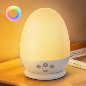 VAVA Upgraded Night Light with Sound Machine, 8 RGB Colors,  Egg Night Light for Nursery, Stepless Dimming, Touch Control, Night Lamp for Kids Bedroom, Safe & Harmless, Eye-Caring