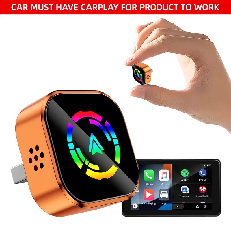 【YURNLV】X 2026 New Wired to Wireless CarPlay Converter, Compact Design, Plug-and-Play, Fast Stable Auto-Connection,  Hands-Free Calls，Zero Delay