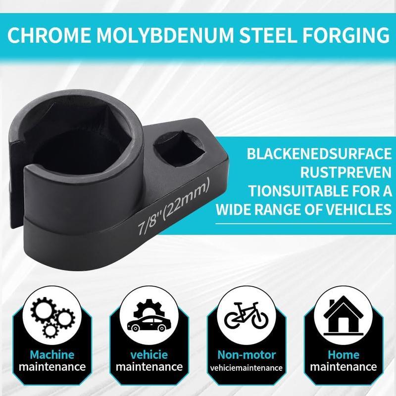 Offset O2 Sensor Socket, 7/8-Inch (22mm) with 3/8-Inch Drive, Universal Fit for Sensor Removal