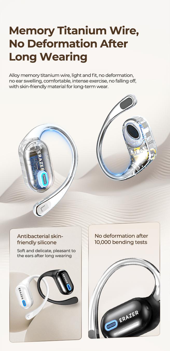 ERAZER XP18 Powerbank Earbuds,Can Charge Phones,Wireless Bluetooth Headphones, Bluetooth 6.0, OWS Earphones , Sports Headphones, High Sound Quality Headphone, Daily Waterproof Wear Comfortable for Daily Calls Compatible with Android/IOS