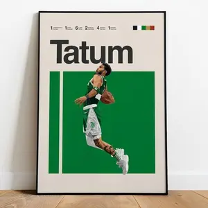 Jayson Tatum Dunking Basketball Poster - Boston Celtics Slam Dunk Wall Art - High-Flying NBA Athlete Print - Unframed Sports Gift for Fans & Collectors