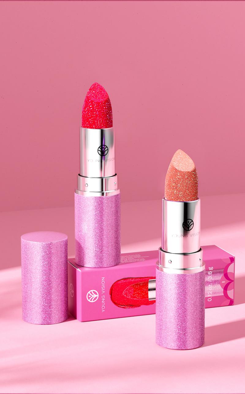 YOUNG VISION Chameleon 6-color Fine Sparkle Lipstick, Multi-purpose Facial Embossed Silk Screen Pearlescent Lipstick and Eyeshadow
