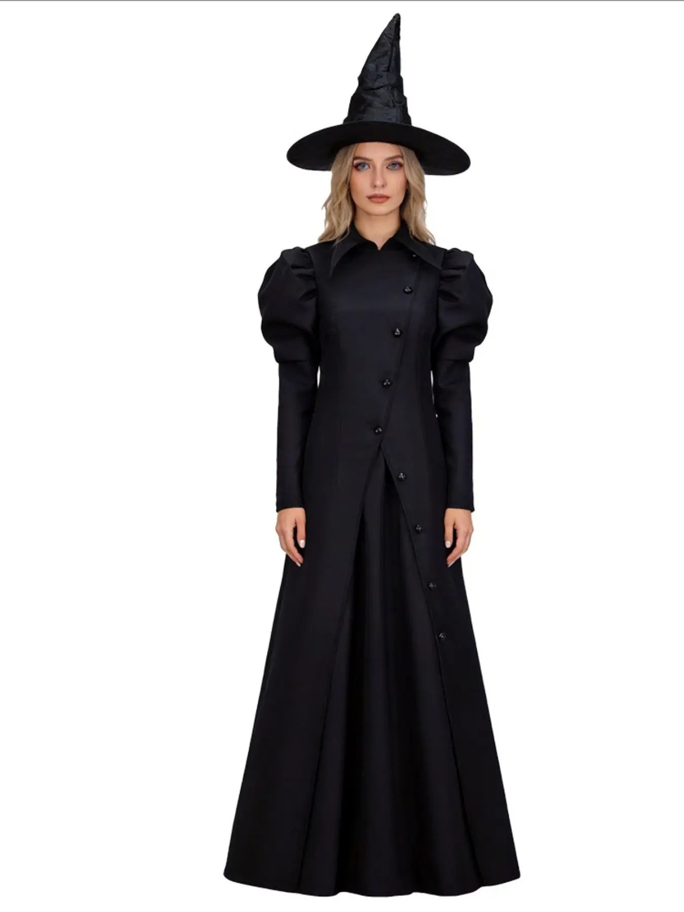 Women's Halloween Witch Costume Set, Dress + Witch Hat, Long Robe Role Play Cosplays, Perfect for Party Holiday Occasions
