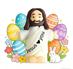 1Pcs Little Jesus Figures, Mini Jesus Figurines in Bulk, Multicolor Tiny Jesus Figures, Miniature Figurines to Hide and Seek Religious Gifts for Easter Egg Stuffers